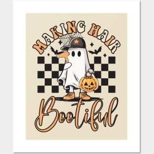 Making Hair Bootiful Funny Scary Ghost Hairdresser Halloween Posters and Art